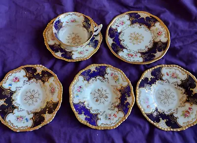 Buy Coalport Blue Batwing Cup And Saucer TRIO VGC • 50£