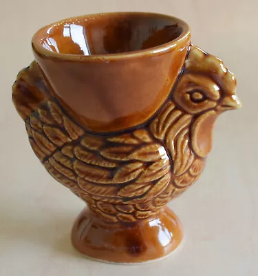 Buy Bird Egg Cup Made In Japan Label - Brown Chicken Standing With Egg Cup On Back  • 5£