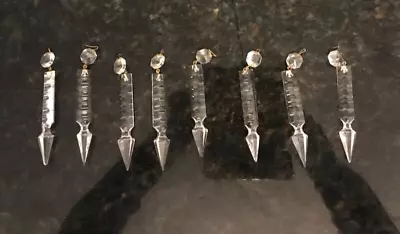 Buy 8 Victorian Spear Cut Crystal Prisms 5” • 84.93£