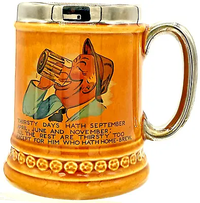 Buy Vintage Thirsty Days Beer Stein Lord Nelson Pottery Man Cave Bar MCM Home Brew • 33.57£