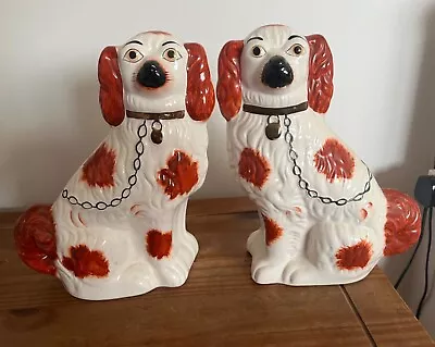 Buy A Pair Staffordshire Ware Kent Spaniel Wally Dogs King Charles England Figurines • 150£
