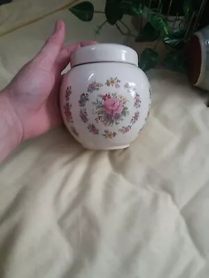 Buy  Vintage Sadler Ginger Jar With A Lid.  Rose Floral Design . • 4.99£