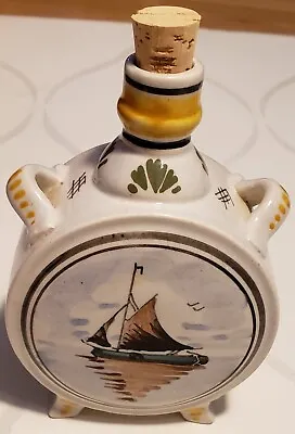 Buy Rare Vintage Gouda Pottery Vase Holland With Hand Painted Sailboat In Sunset  • 33.25£