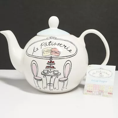 Buy English Table La Patisserie 6 Cup Teapot Illustrated Decoration LNWT • 21.57£