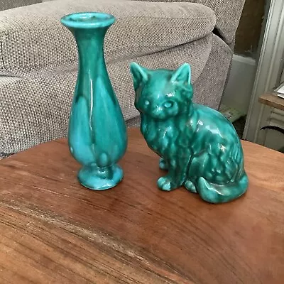 Buy Anglia Pottery X2 Items Cat And Bud Vase • 5£