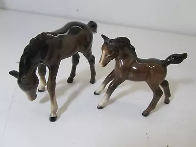 Buy Beswick 2 X Pony  Dark Brown  Gloss Figurine • 10£