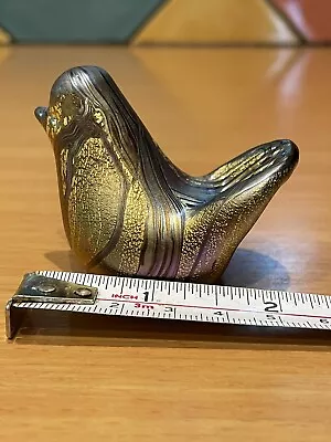 Buy Vintage Isle Of Wight Glass Bird Paperweight With Label And Gold Leaf Decoration • 6.25£