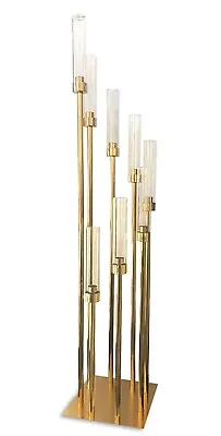 Buy Contemporary 8 Arm Wedding Table Gold Electro Plated Candelabra 135cm Tall • 119£