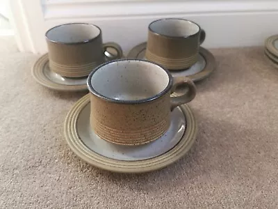 Buy Purbeck Pottery Studland Cups And Saucers X 3 • 12£