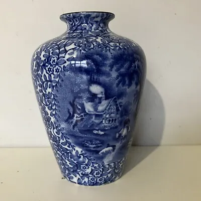 Buy Antique James Kent Fenton Ye Old Foley Ware Vase Blue & White Vintage Floral • 12£