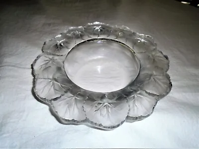Buy Lalique Crystal Bowl LARGE VERSION 8 5/8  France Honfleur Geranium Frosted Flowe • 215.78£