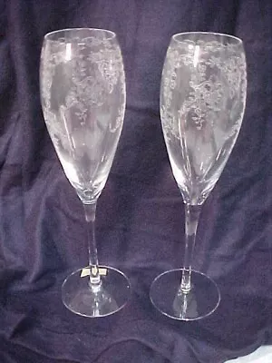 Buy 1930's LENOX Fluted Champagne Crystal Glass VENETIAN LACE Blown Glass USA ONE • 42.63£