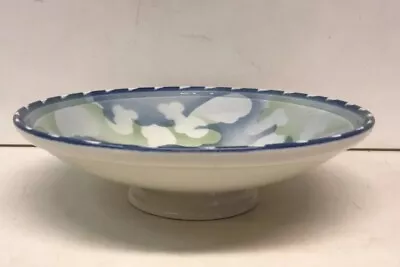 Buy Poole Pottery Large Decorative Bowl Blue White Green Abstract Design 27cm • 25.11£