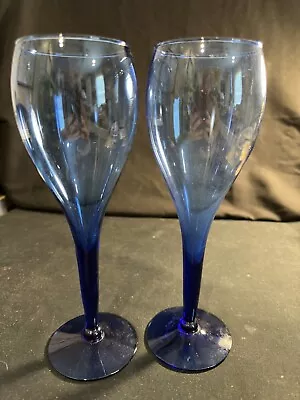 Buy Cobalt Blue Wine Glasses, 8.75”inches Tall. • 14.40£
