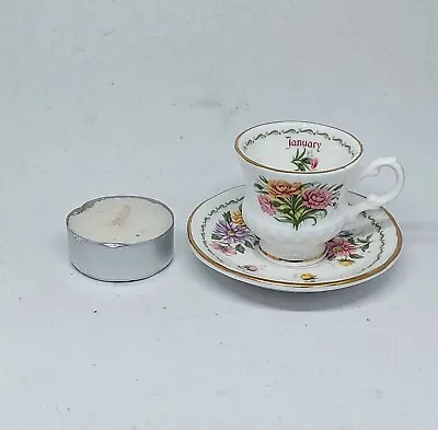 Buy Vintage CROWN STAFFORDSHIRE January Elizabethan  Cup &Saucer  Mimiature  • 9£