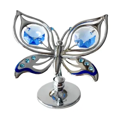 Buy Crystocraft Butterfly Crystal Ornament With Bohemian Crystals Gift Box Blue • 19.99£