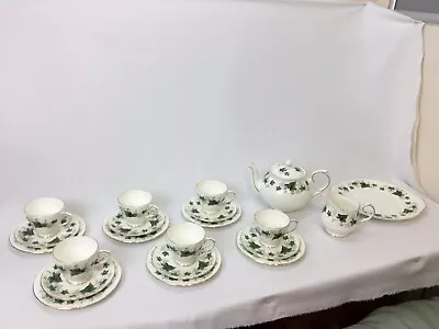 Buy Duchess Ivy Bone China Tea Set Teapot Cups Saucers Milk Jug Cake Plate 21 Pcs • 25£