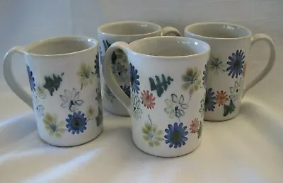 Buy Rye Pottery England Set 4 Mugs Coffee Espresso Cups Childs Flowers Vintage? • 34.15£