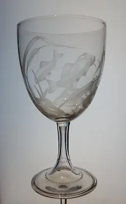 Buy Large Antique Finely Engraved Wine Glass Probably By Miller For Thomas Webb 1875 • 195£