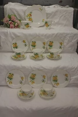 Buy 10451* Lovely Vintage Royal Stafford Bone China Tea Set Yellow Roses • 35£