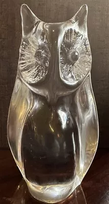 Buy Vintage Signed Daum France Large Heavy Crystal Owl Figurine • 94.99£