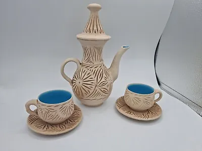 Buy Studio Art Pottery Moroccan Style Coffee Pot And Cups • 24.99£