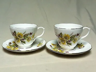 Buy Set Of 2 Duchess Bone China Tea Cup And Saucer England  Susie   Pattern #406 • 46.22£