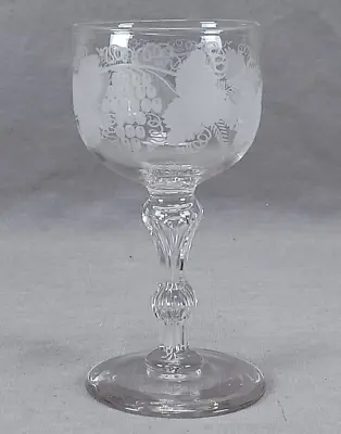 Buy Late 19th Century Bohemian Engraved Grape Vine 4 7/8 Inch Wine Glass • 80.51£