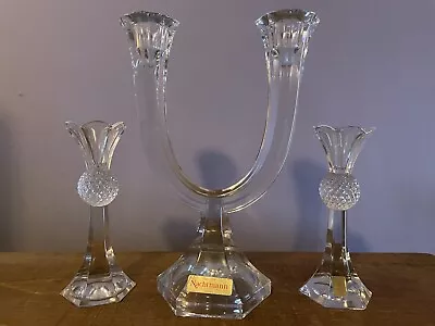 Buy Nachtmann Crystal Candelabra 9.5 Inches & Pair Of Candlesticks 6 Inches • 12.99£