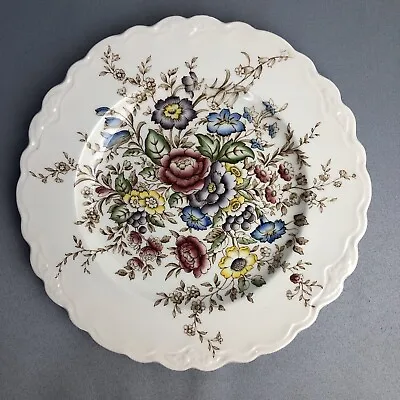 Buy VTG Crown Ware Ducal Wilmslow England Hand Colored Dinner Plate Floral 9-3/4” • 14.48£
