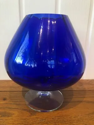 Buy Blue Large Brandy Glass Bowl Cobalt With Swirl • 9.99£