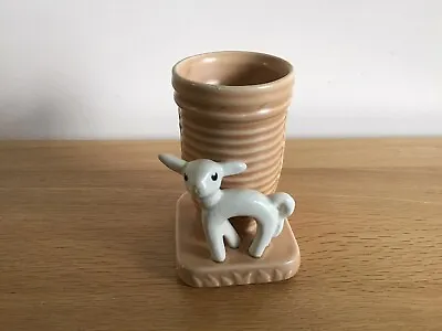 Buy Sylvac Beige Spill Vase With White Lamb 2658, Excellent Condition Rare • 10£