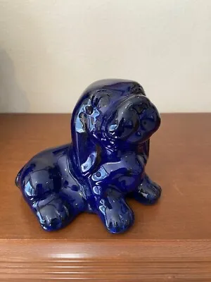 Buy Wonderful Blue Mountain Pottery Cobalt Blue Dog Laying Down EUC • 28.34£