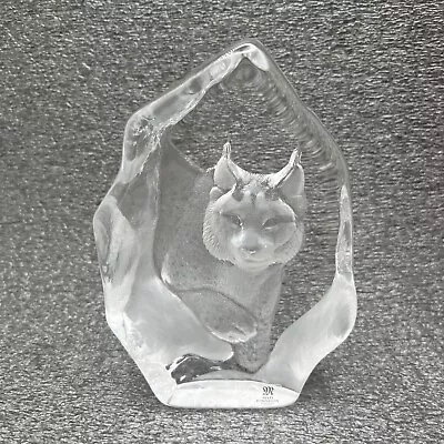 Buy Mats Jonasson Lynx Glass Paperweight Figurine EXC Wth Sticker Wildlife Sculpture • 34£