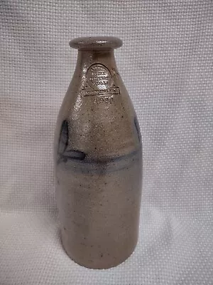 Buy Vintage Rowe Pottery 1990 Stoneware Blue Milk Bottle Jug Vase Handmade Stamped • 73.35£