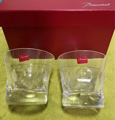 Buy BACCARAT Beluga Tumbler Crystal Rock Glass Clear H3.3  Set Of 2 Barware W/ Box • 147.36£
