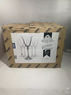 Buy Banquet Bohemia Alexandra Crystal 6 Cocktail Lead Free Flute Set In Original Box • 14.99£