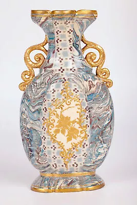 Buy Wilton Parker Rix Doulton Lambeth Marqueterie Ware Twin Handled Vase Circa 1895 • 545£