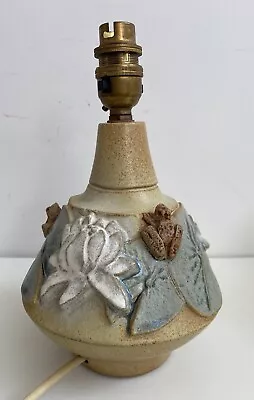 Buy Stunning Bernard Rooke Studio Lily Pad & Frog Pottery Table Lamp 1960s - Signed • 89£