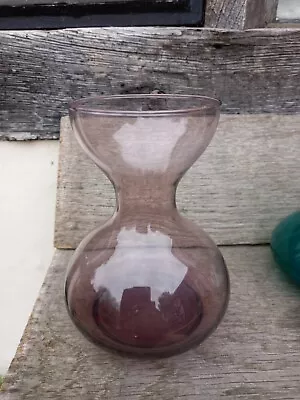 Buy Early Free Blown Light Amethyst Coloured Glass HYACINTH Vase Pontil Base. • 30£