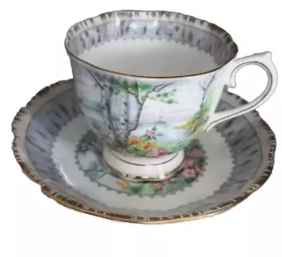 Buy Royal Albert 4x Silver Birch Countess Tea Cups Saucers Vintage 1950 Set Of 4 • 48£