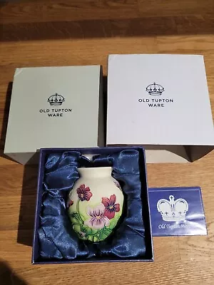 Buy Old Tupton Ware Butterfly & Pansy Vase Complete In Box Hand Made & Tube Lined  • 16.99£
