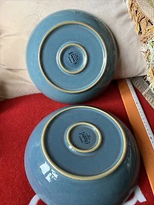 Buy Two 22cm Blue/ Green DENBY AZURE Bowls Pasta/ Soup • 36£