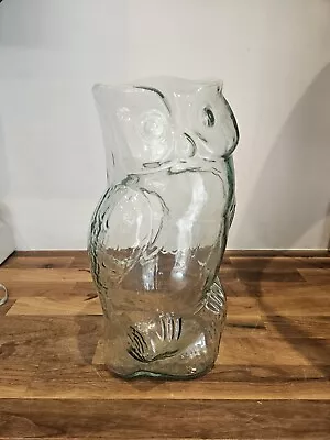 Buy Large 30cm Pressed Glass Owl Terrarium - Storage Jar - Light • 25£