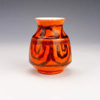 Buy Vintage Poole Pottery - Delphis Range Orange Glazed Vase - Mid Century 1970s • 16.49£
