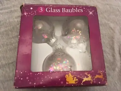 Buy Clear Glass Ball Bauble Home Fillable Baubles Christmas Ornament • 5£