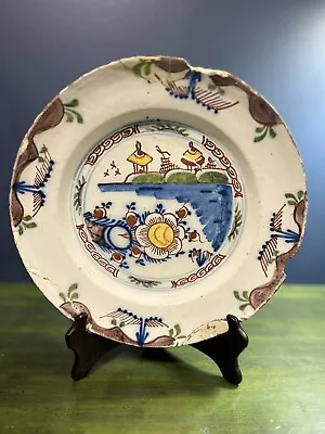 Buy Old Dutch Delft Polychrome Hand Painted Plate Charger C.1765 AF • 40£
