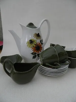 Buy Midwinter Coffee Set Vintage Daisy Time 6 Cups & Saucers Pot, Jug, Sugar Bowl • 28£