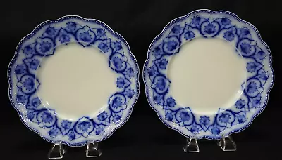 Buy LOT Of 2 Antique W.H. Grindley  Haddon  Flow Blue 8.75  Salad Plates • 38.56£