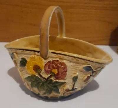 Buy Vintage H.j. Wood Indian Tree Hand Painted Floral Basket Staffordshire England • 11£